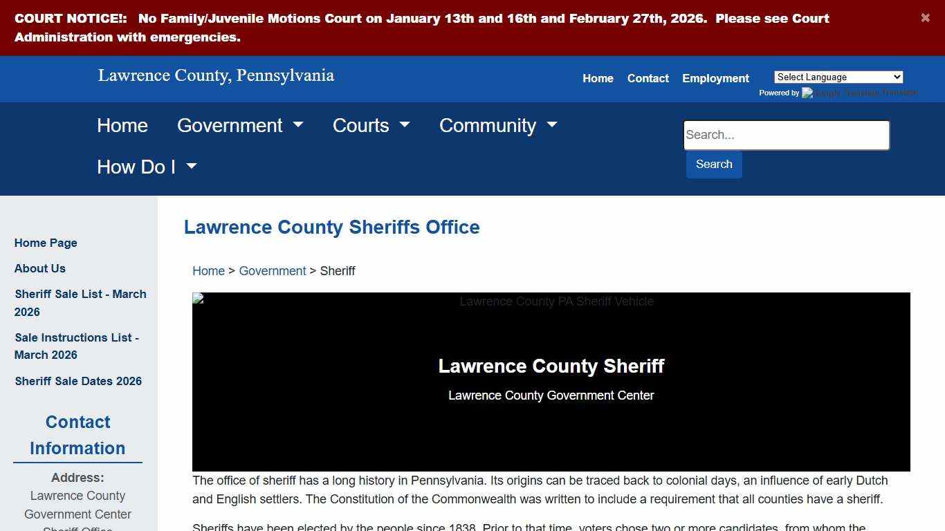 Lawrence County - Sheriff